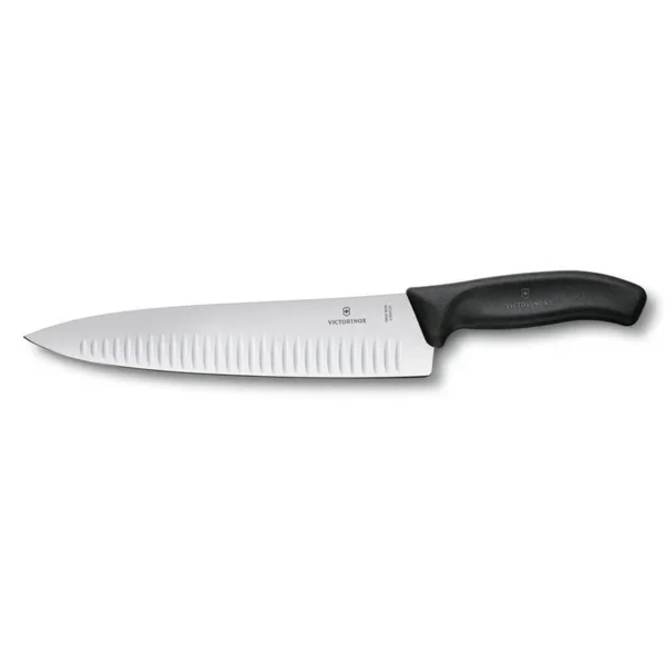 Faca Do Chef Swiss Classic Com Sulcos Victorinox 25cm Preta