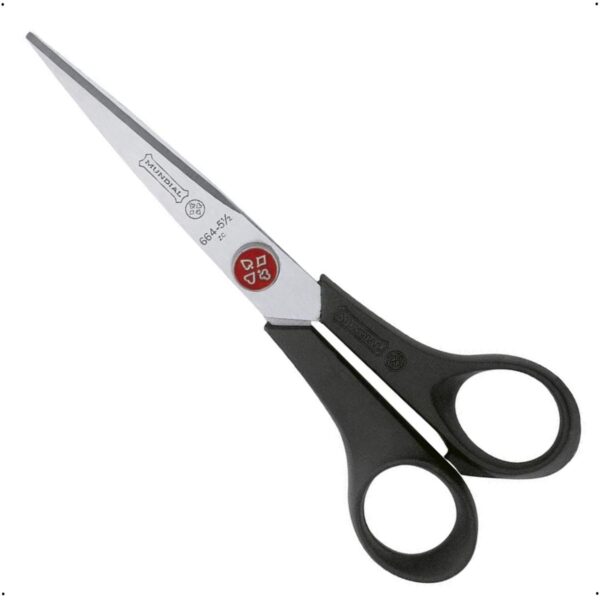 Tesoura Hobby 664N-7 Mundial 7 1/2" Ponto Vermelho Preta