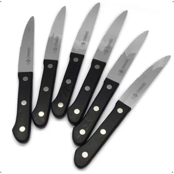 Conjunto Facas Mundial Churrasco 6 Pc Premium Cabo Preto