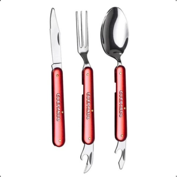 Conjunto De Talheres Guepardo Trekker De Aço Inoxidável