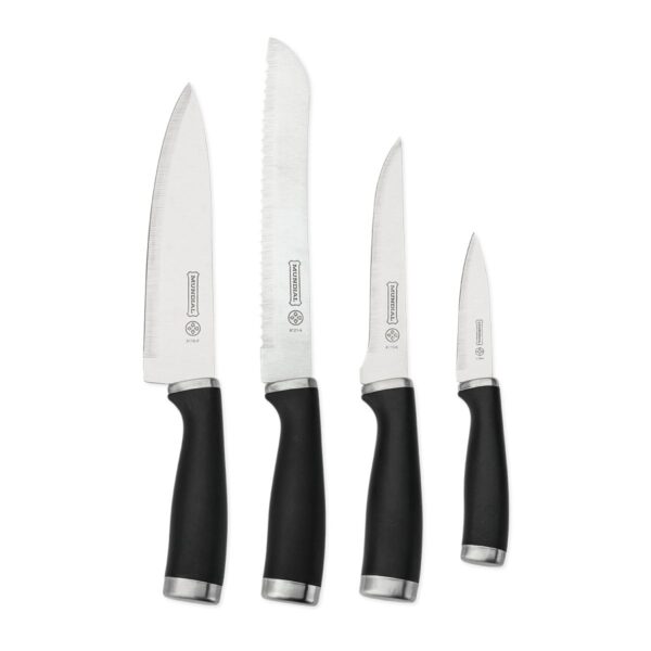 Jogo de Facas Kitchen Mundial 4 Peças em Aço Inox Preto