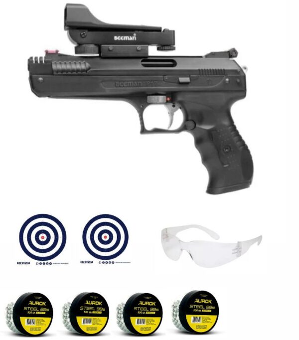 Pistola de Pressão Beeman 2006 4,5mm Com Red Dot + 2 Alvos + 4 Esfera de aço + Oculos Proteção
