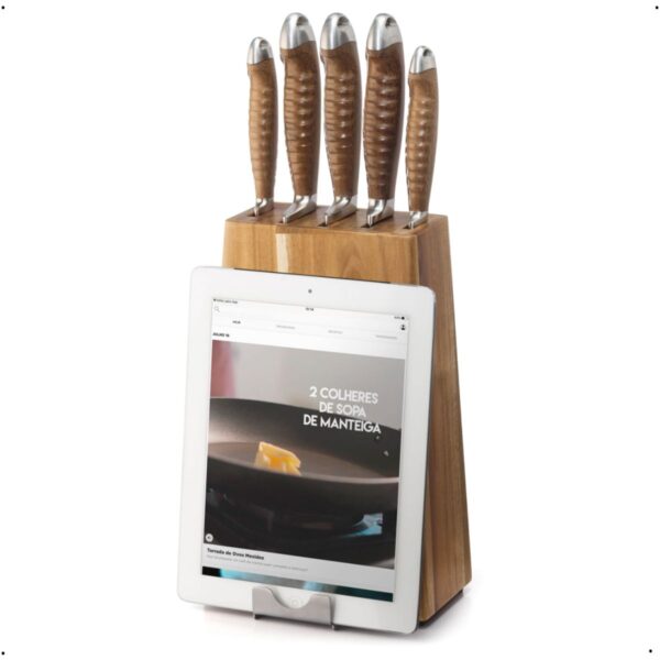 Jogo de Facas com Cepo em Madeira Renaissance Mundial 5 Peças