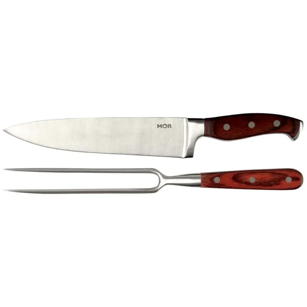 Conjunto Mor De Faca 8" + Garfo Em Aço Inox - 2PCS