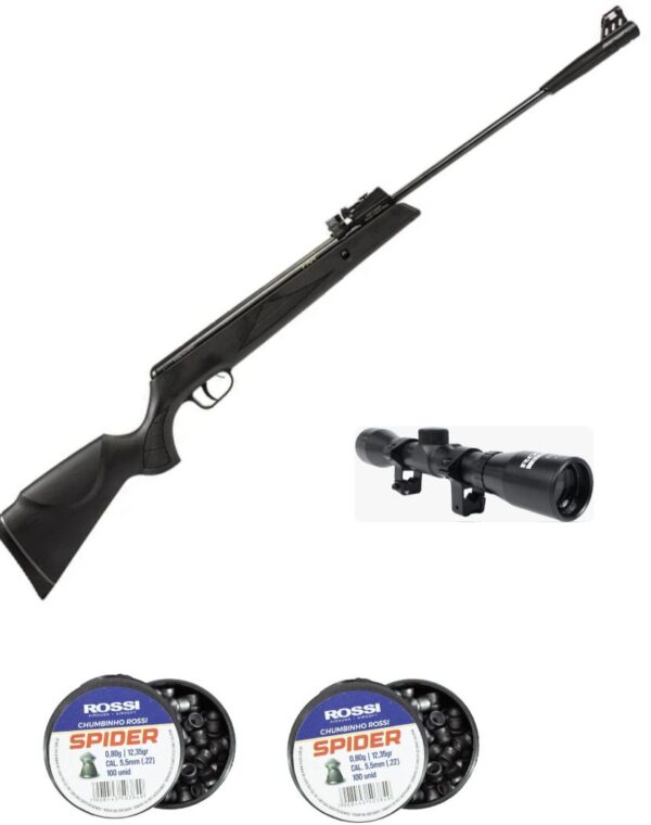 Carabina de Pressão FXR Artemis Black Hawk Nitro + 2 Chumbinhos +Luneta