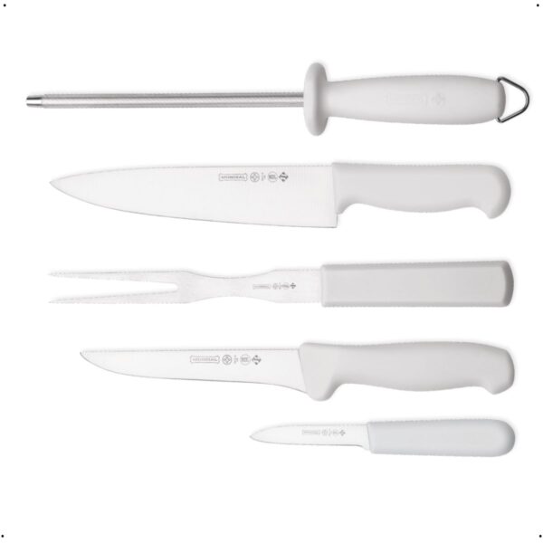 Jogo de Facas Mundial Para Churrasco Masterline 5 Pc Branco