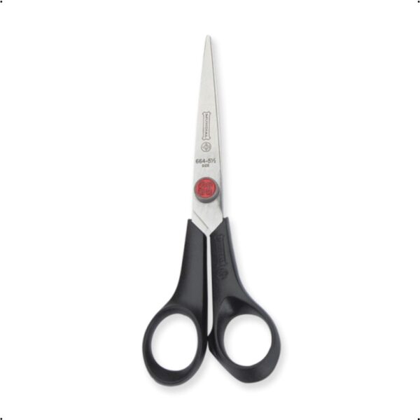 Tesoura Hobby Mundial 664N-5.1/2 Ponto Vermelho 5 1/2" Preta