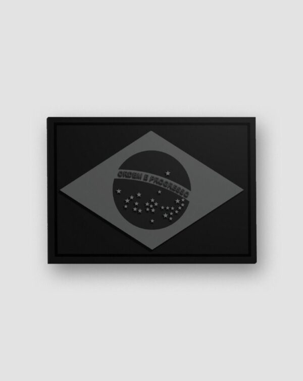 Patch Invictus Bandeira Brasil - Preto/Cinza