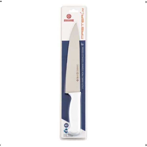 Faca Para Cozinha Masterline Mundial 8" Em Aço Inox 7831-8 - Branca