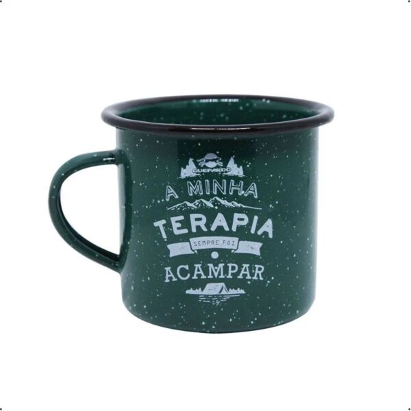 Caneca Esmaltada de Alumínio - Guepardo Verde 240ml