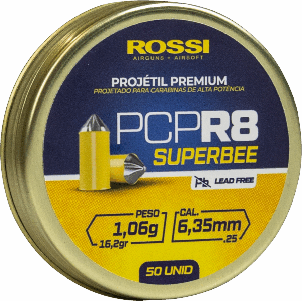 Projetil Premium Rossi PCP R8 6,35MM (50 UN)