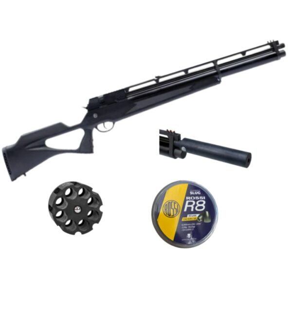 Carabina de Pressão Rossi PCP R8 + Chumbinho + Magazine + Supressor